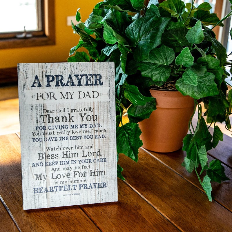 DEXSA Prayer for My Dad Wood Frame Wall Plaque for Fatherâ€™s Day, Birthday Gift for Dad | Made in USA | Bonus Dad Gift, Father-in-Law Picture Frame | Best Dad Plaque from Son or Daughter | 6x9 inches - Image 5